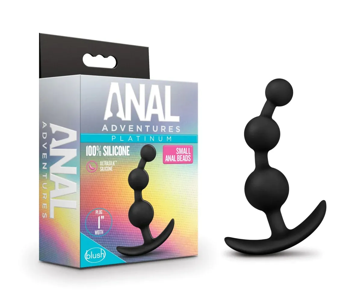 Anal Adventures Platinum Black 5.25-Inch Anal Beads