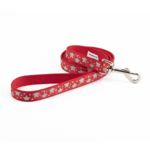 Ancol Patterned Collection Dog Lead Reflective Star Red