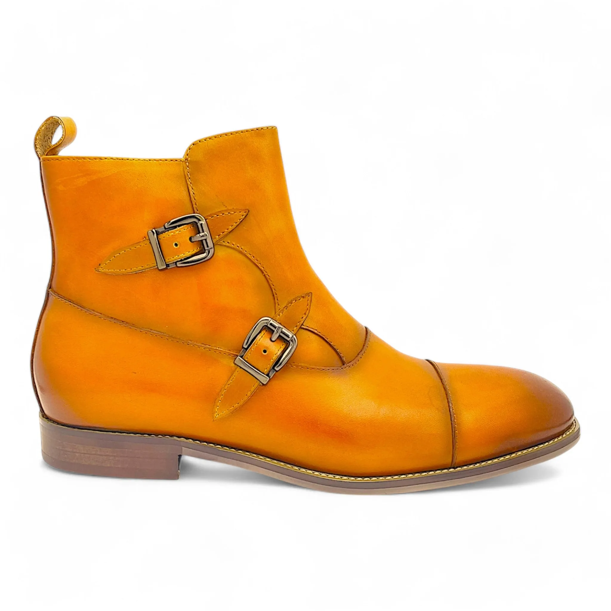 Ankle-High Double Monk Strap Boot