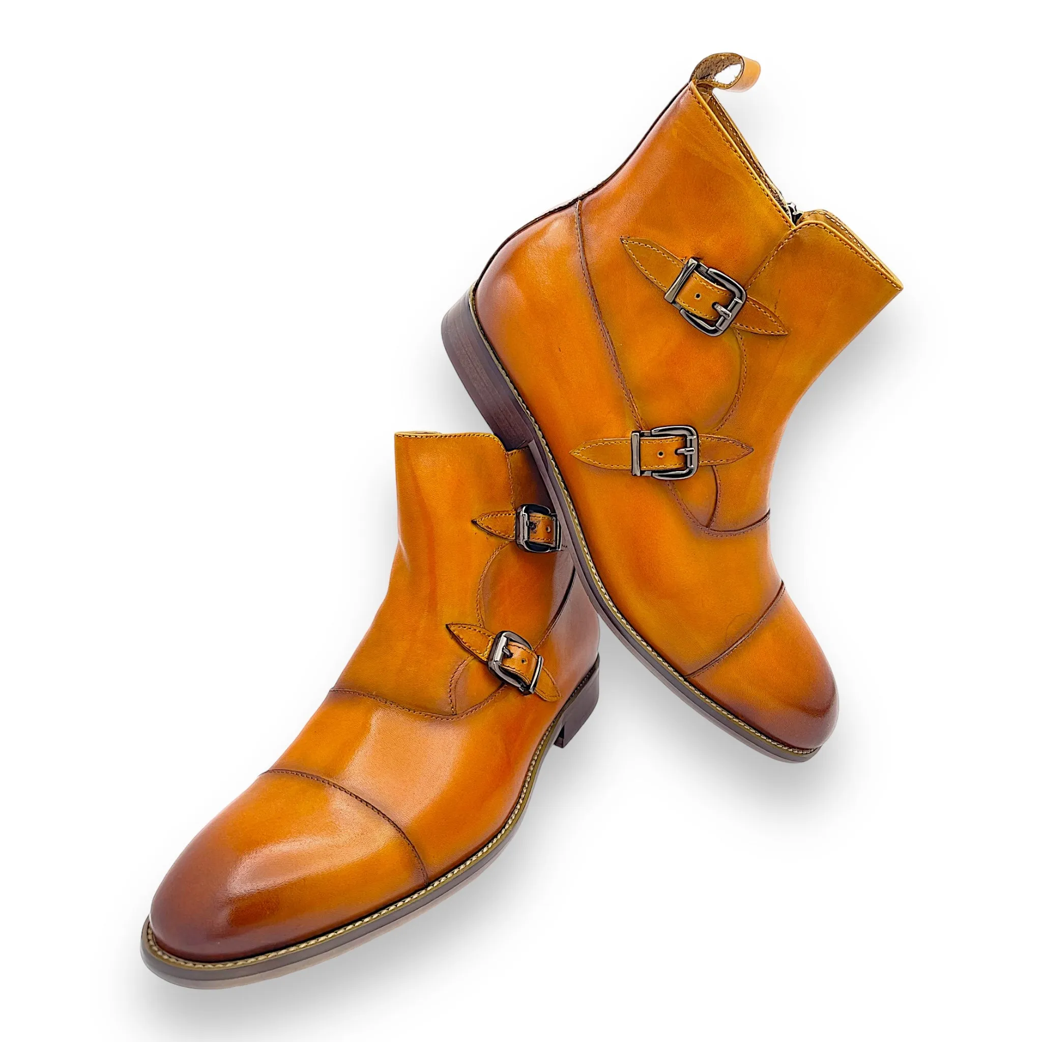 Ankle-High Double Monk Strap Boot