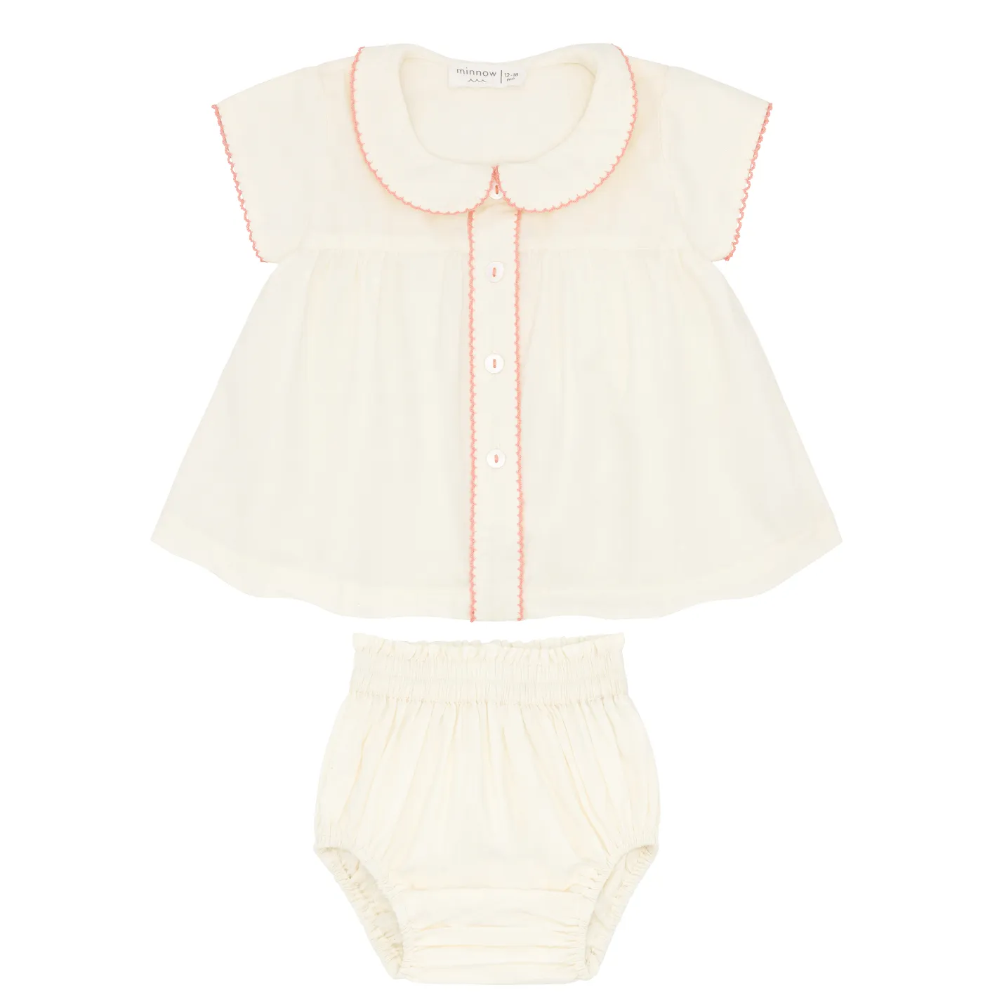 baby girls crème collared bloomer set