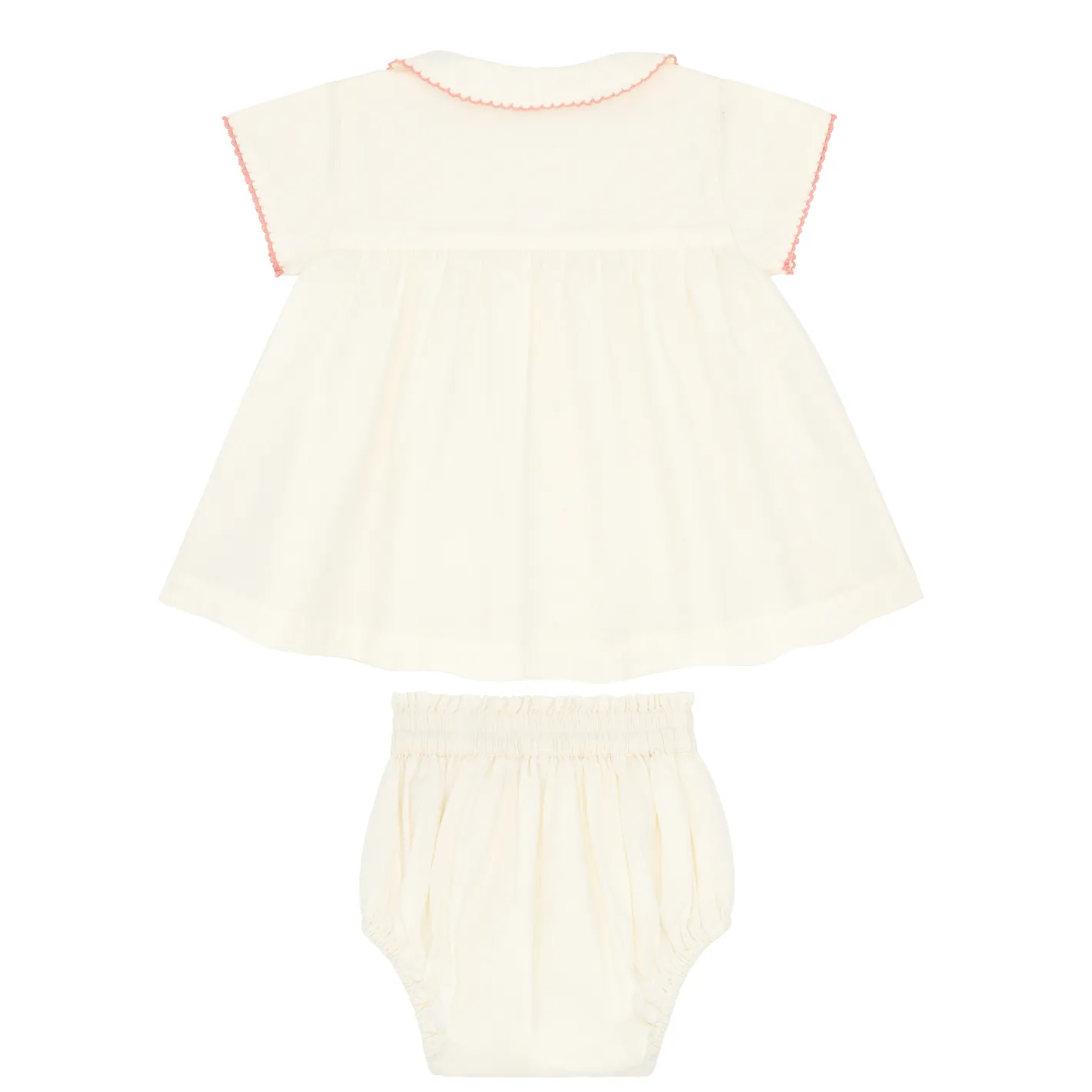 baby girls crème collared bloomer set