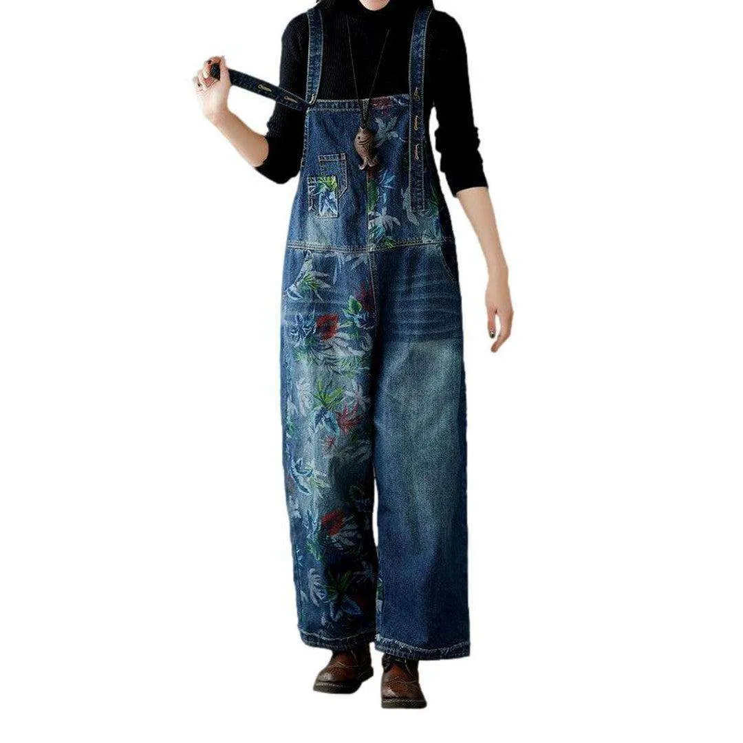 Baggy painted ladies denim jumpsuit