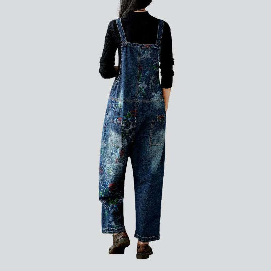 Baggy painted ladies denim jumpsuit