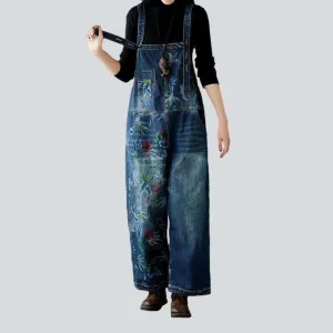 Baggy painted ladies denim jumpsuit