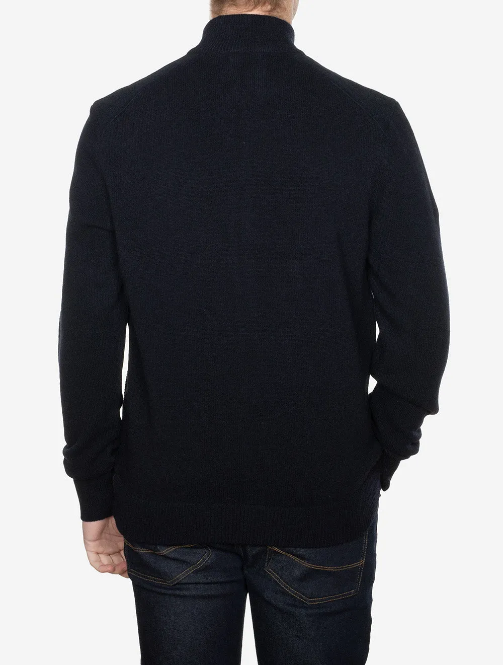 Balwen Zip Through Knitted Jumper Sapphire Navy