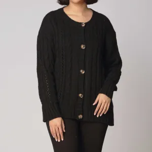 Black Mid Length Cardigan PW2900