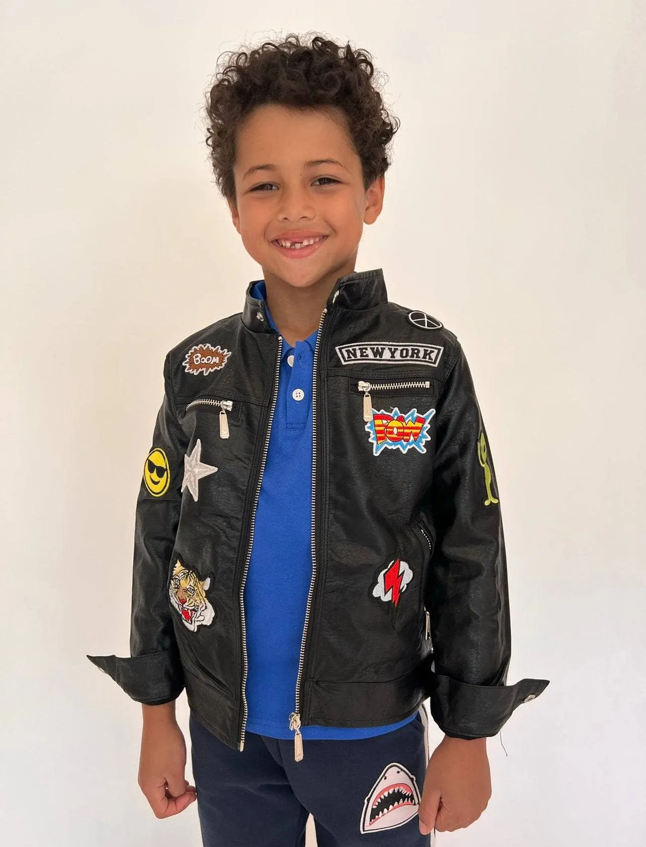 Boys All About The Patch Vegan Leather Jacket