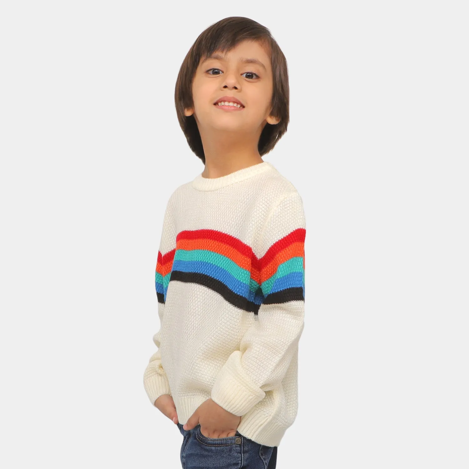 Boys Sweater BPO3-22 - Off White