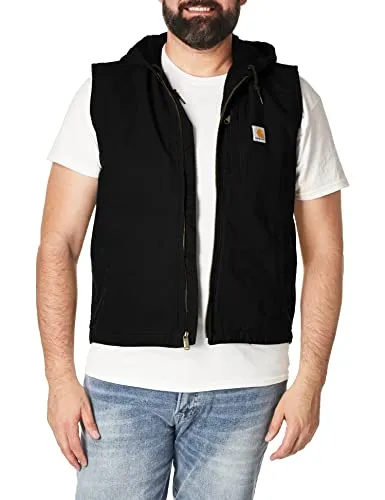 Carhartt 103837 Men's Relaxed Fit Washed Duck Fleece-Lined Hooded Vest