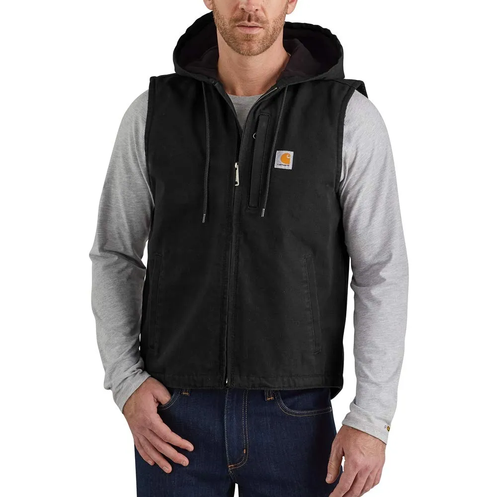 Carhartt 103837 Men's Relaxed Fit Washed Duck Fleece-Lined Hooded Vest