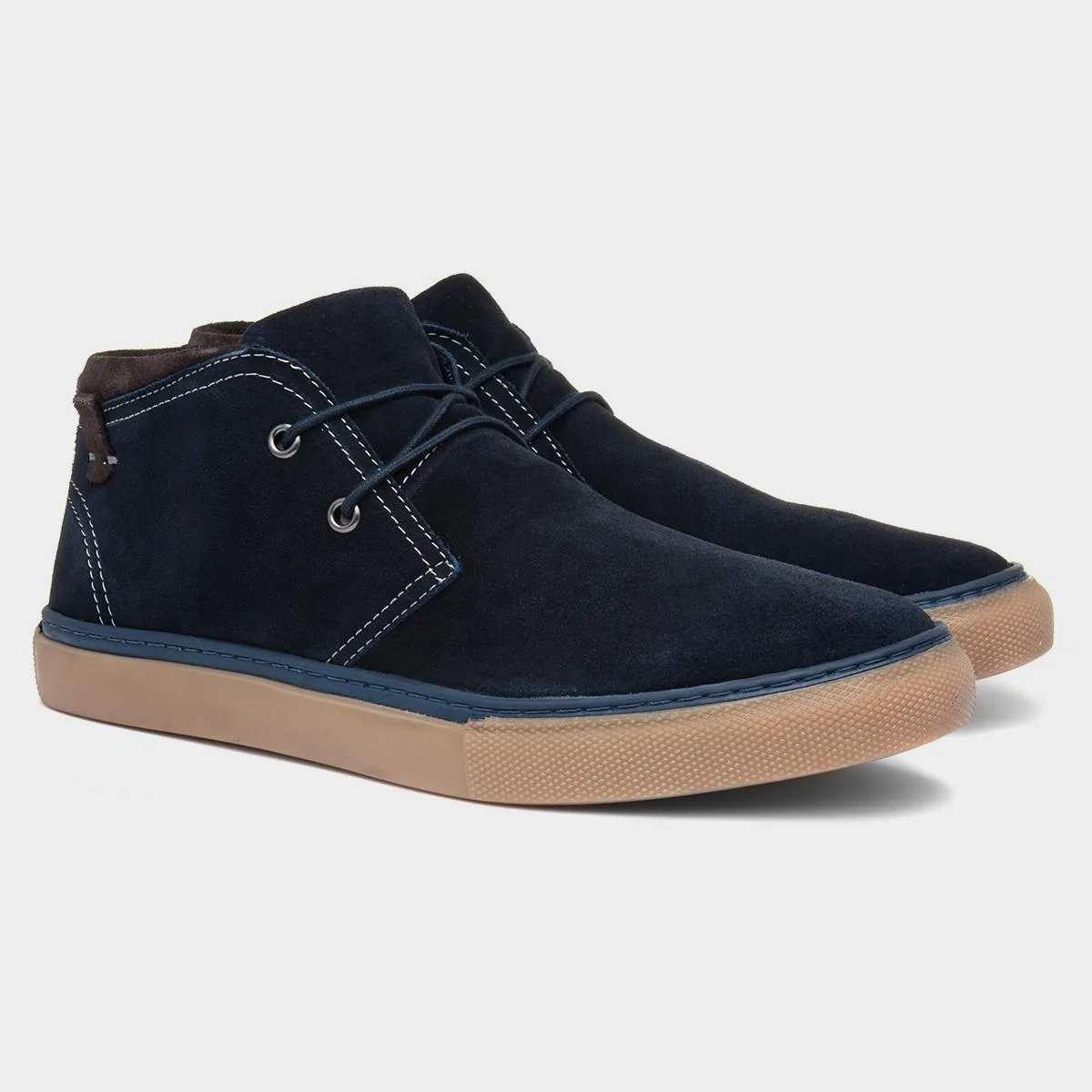 Catesby 44855D Navy Mens Casual Comfort Suede Lace Up Ankle Boots