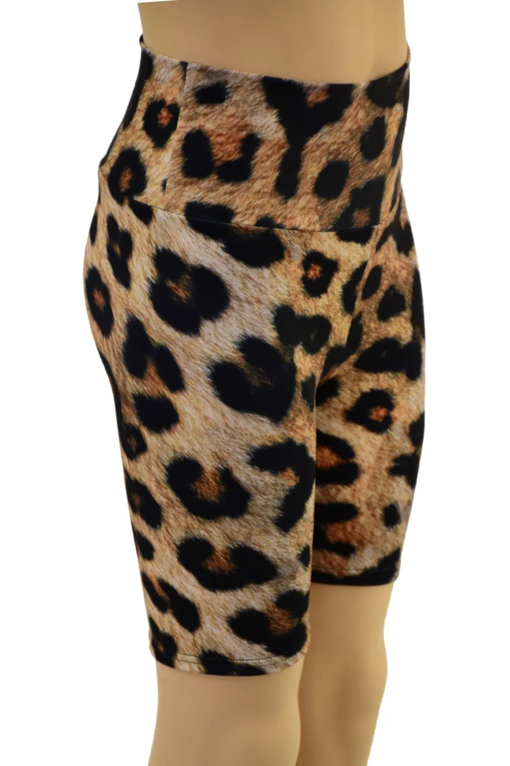 Childrens Unisex Bike Shorts in Leopard Print