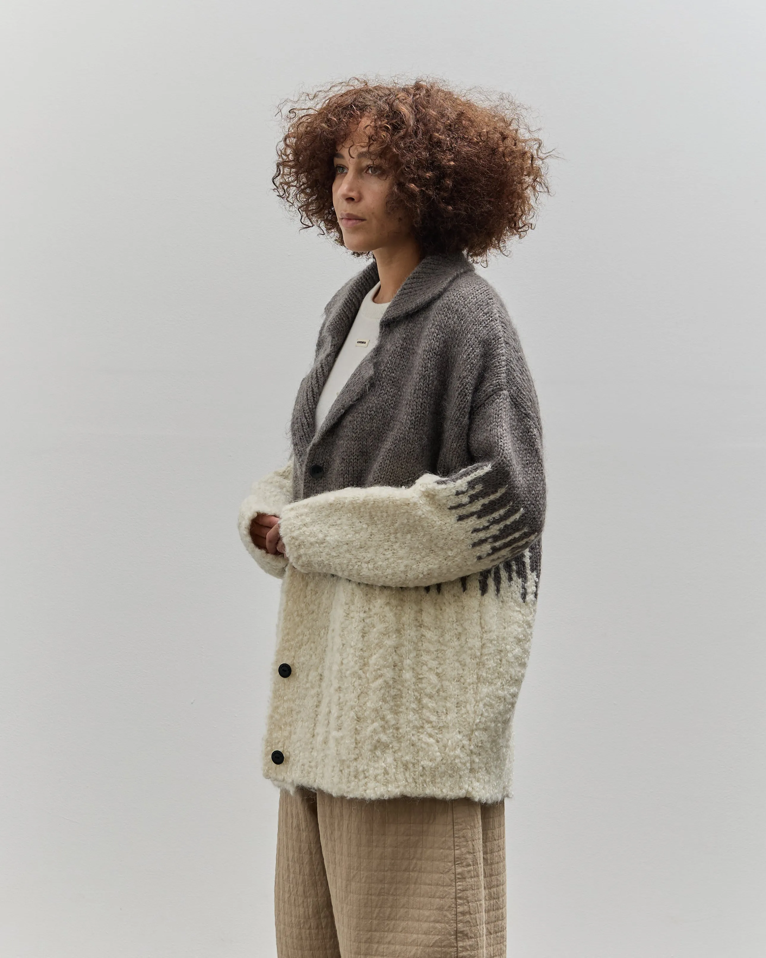 Cordera Silk & Mohair Textured Jacket, Grey Multi