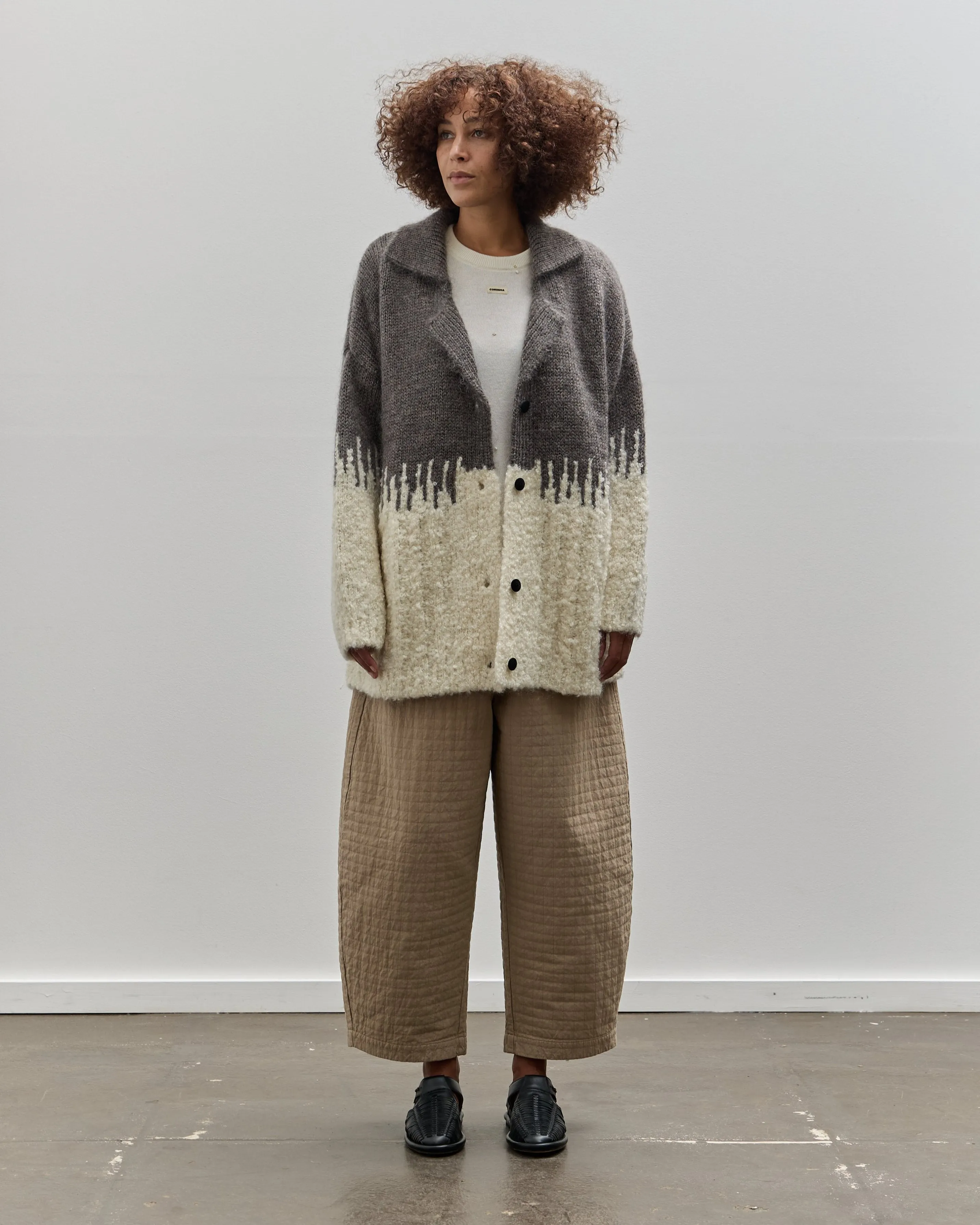 Cordera Silk & Mohair Textured Jacket, Grey Multi