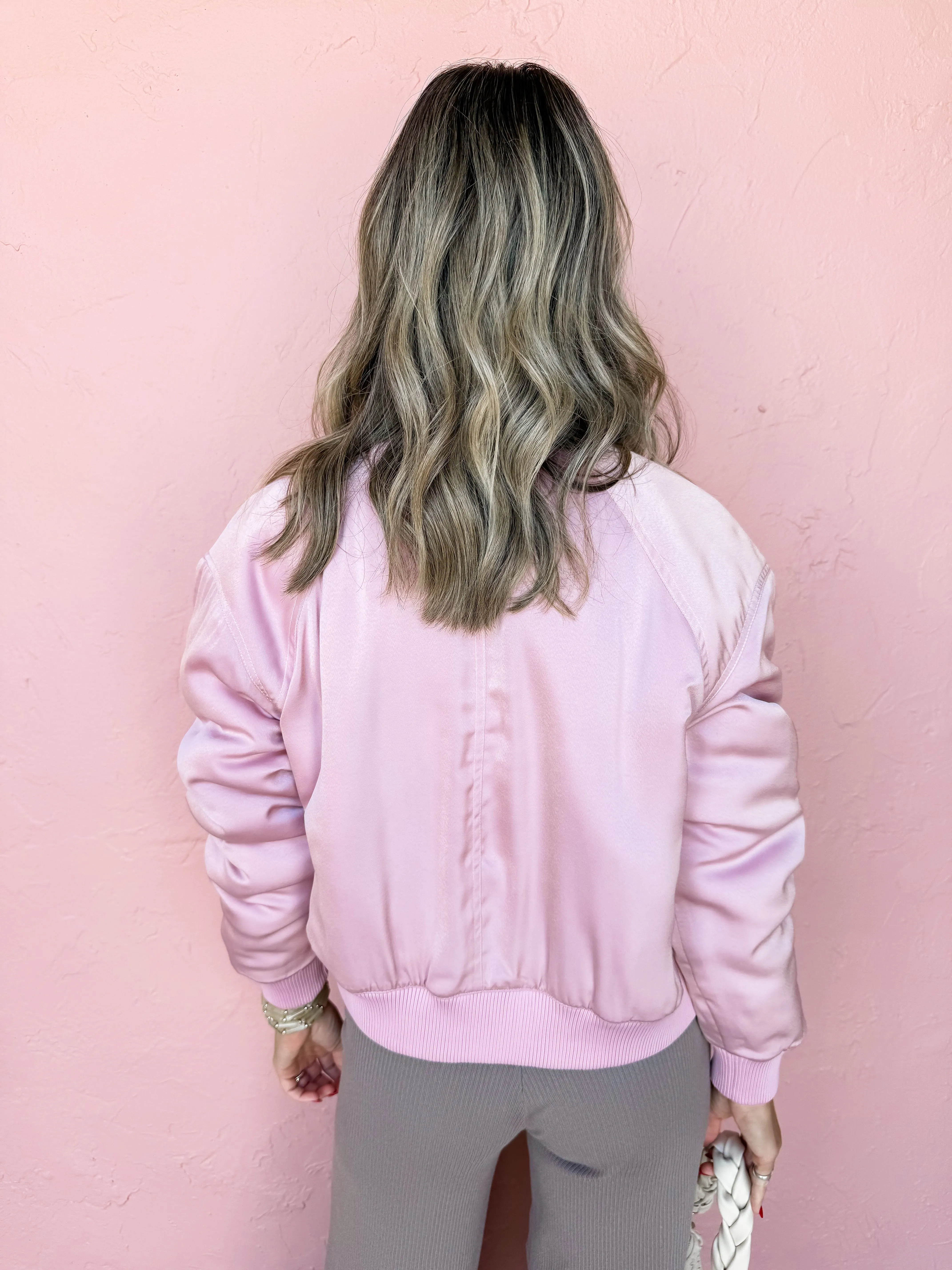 [Dear John] Samaria Relaxed Bomber Jacket-Satin Pink