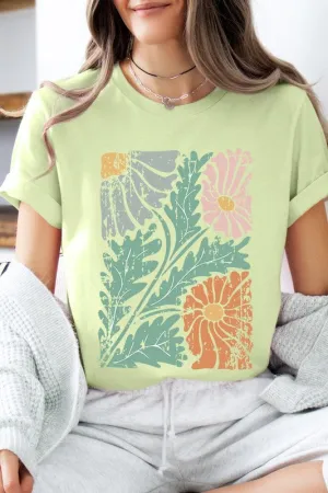 Distressed Boho flower Graphic T Shirts