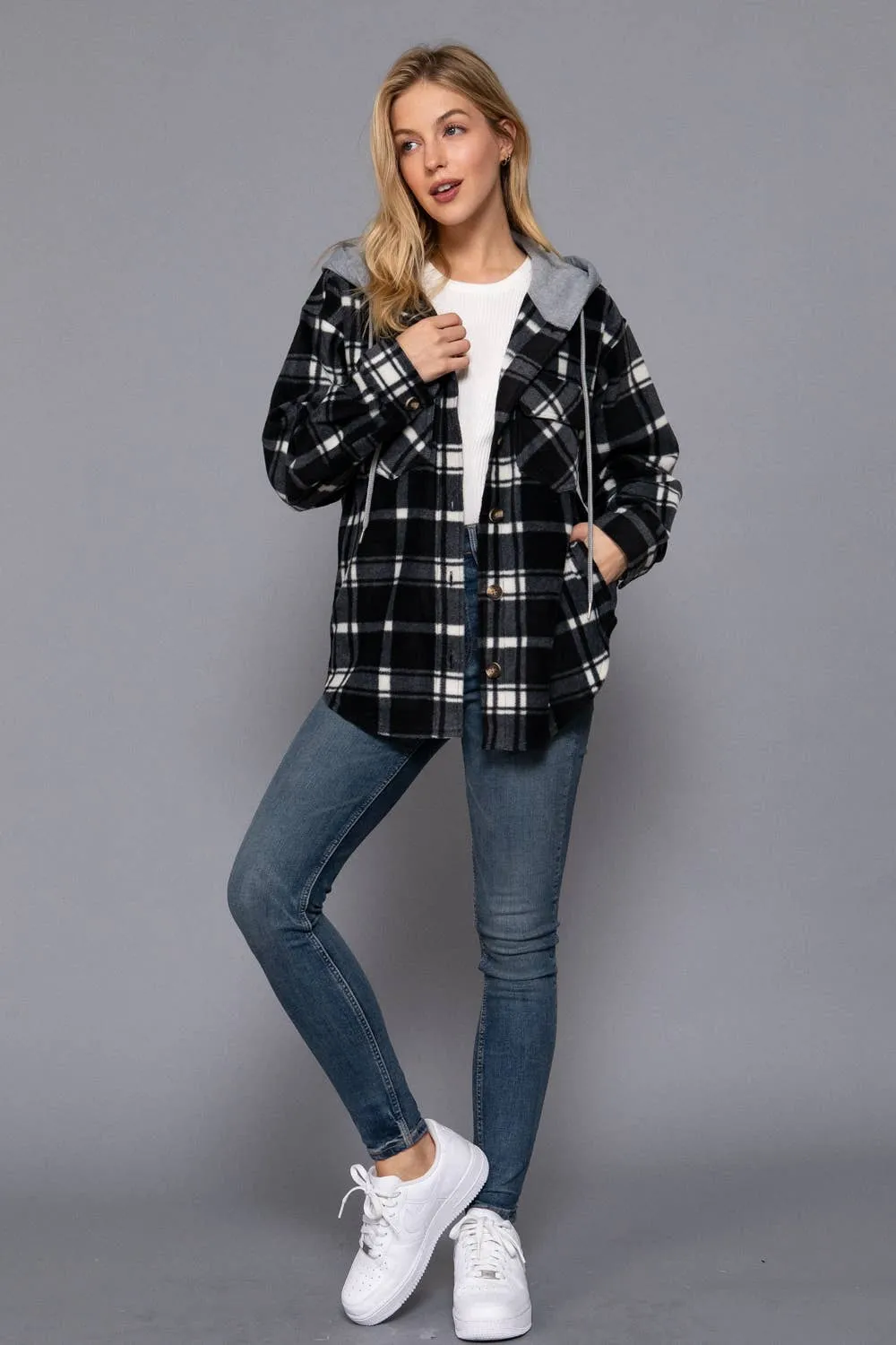 FLEECE PLAID JACKET