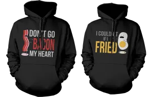 Funny Bacon and Egg Couple Hoodies Funny Matching Outfit for Couples