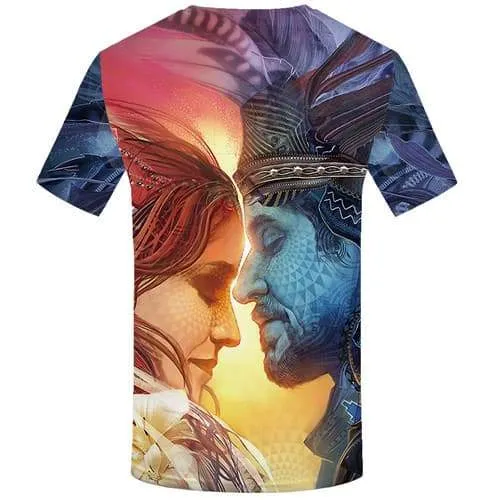 Indians T shirts Men Character Tshirts Cool Love Tshirts Casual United States T-shirts Graphic America T-shirts 3d Short Sleeve