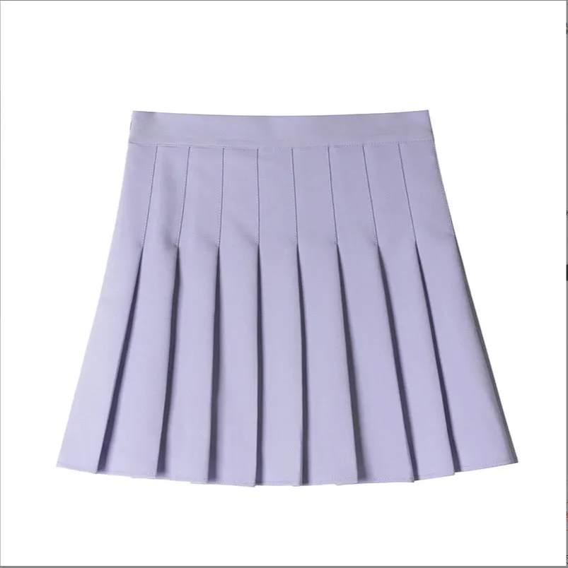 Japanese High Waist Pleated Summer Skirt