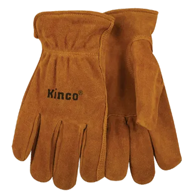 Kinco 50 Golden Full Suede Unlined Easy-on Cuff Drivers Gloves (One Dozen)