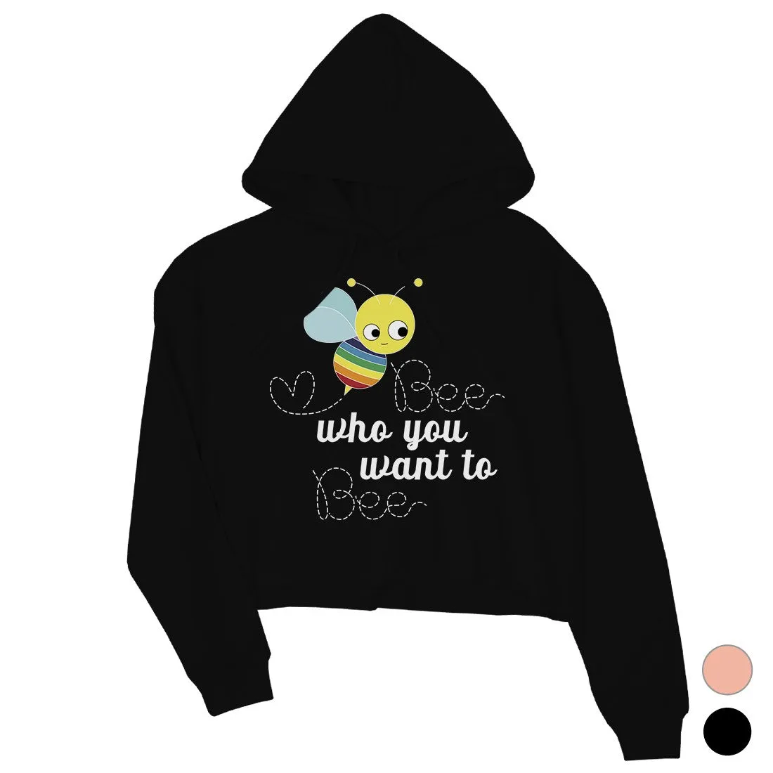 LGBT Bee Who Rainbow Crop Hoodie