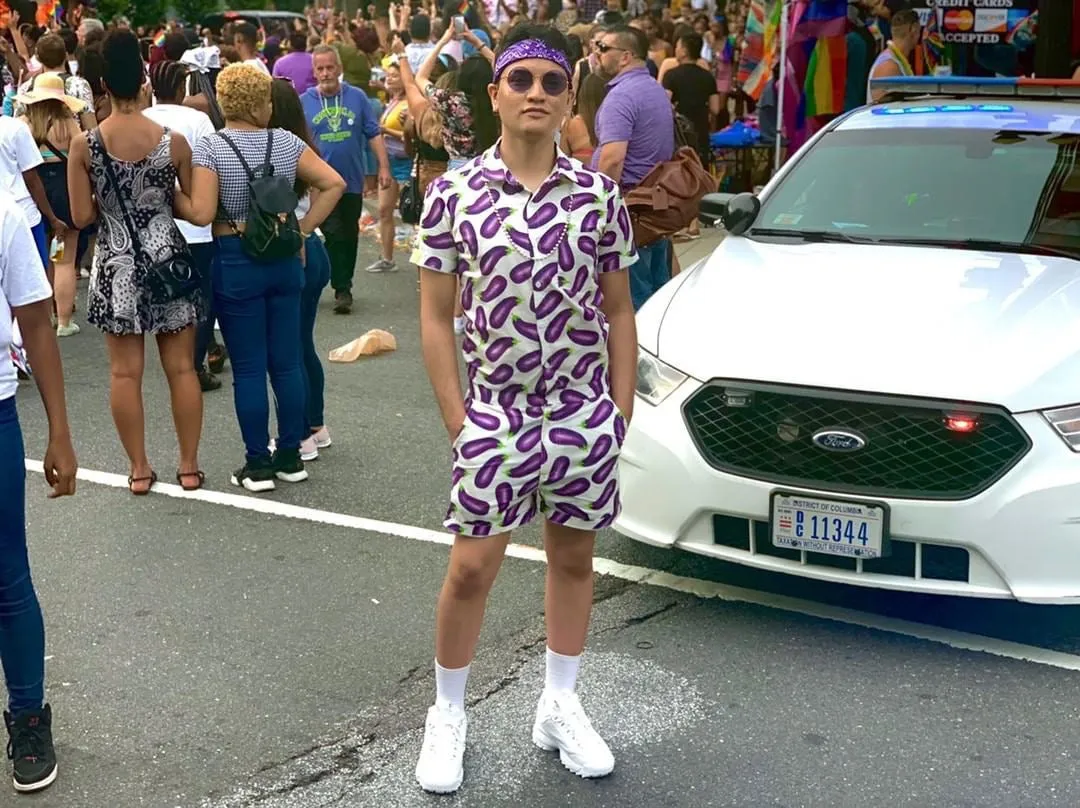 Male Romper - Eggplant