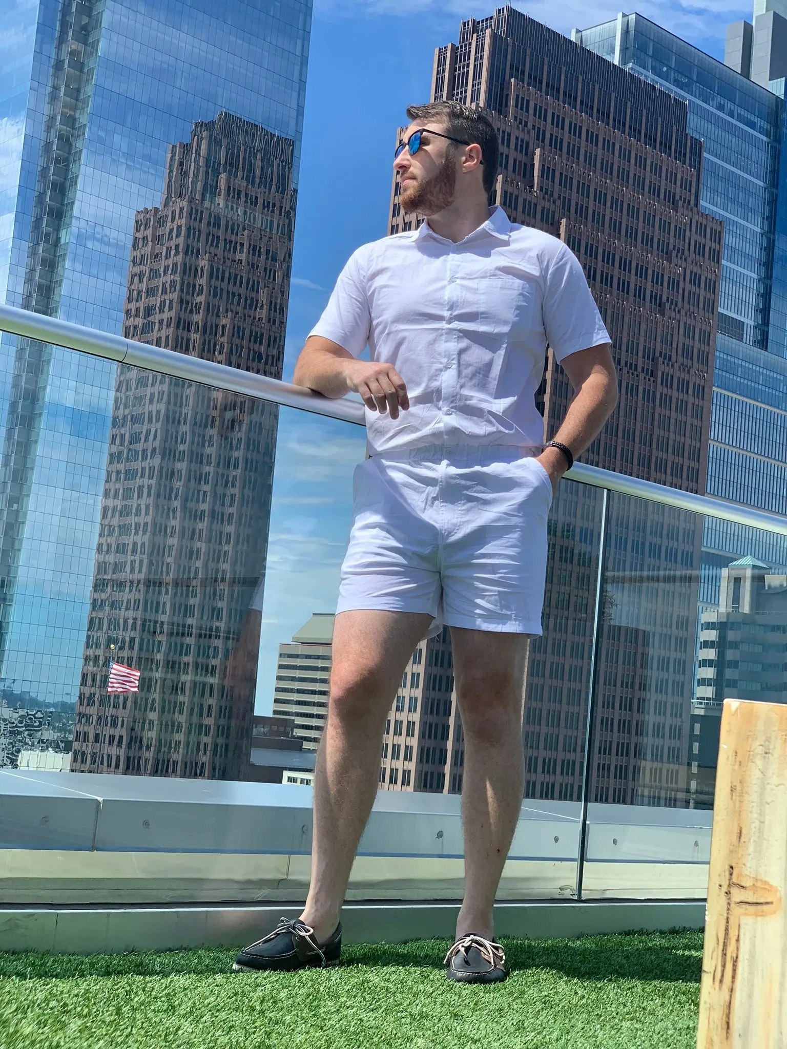 Male Romper - White