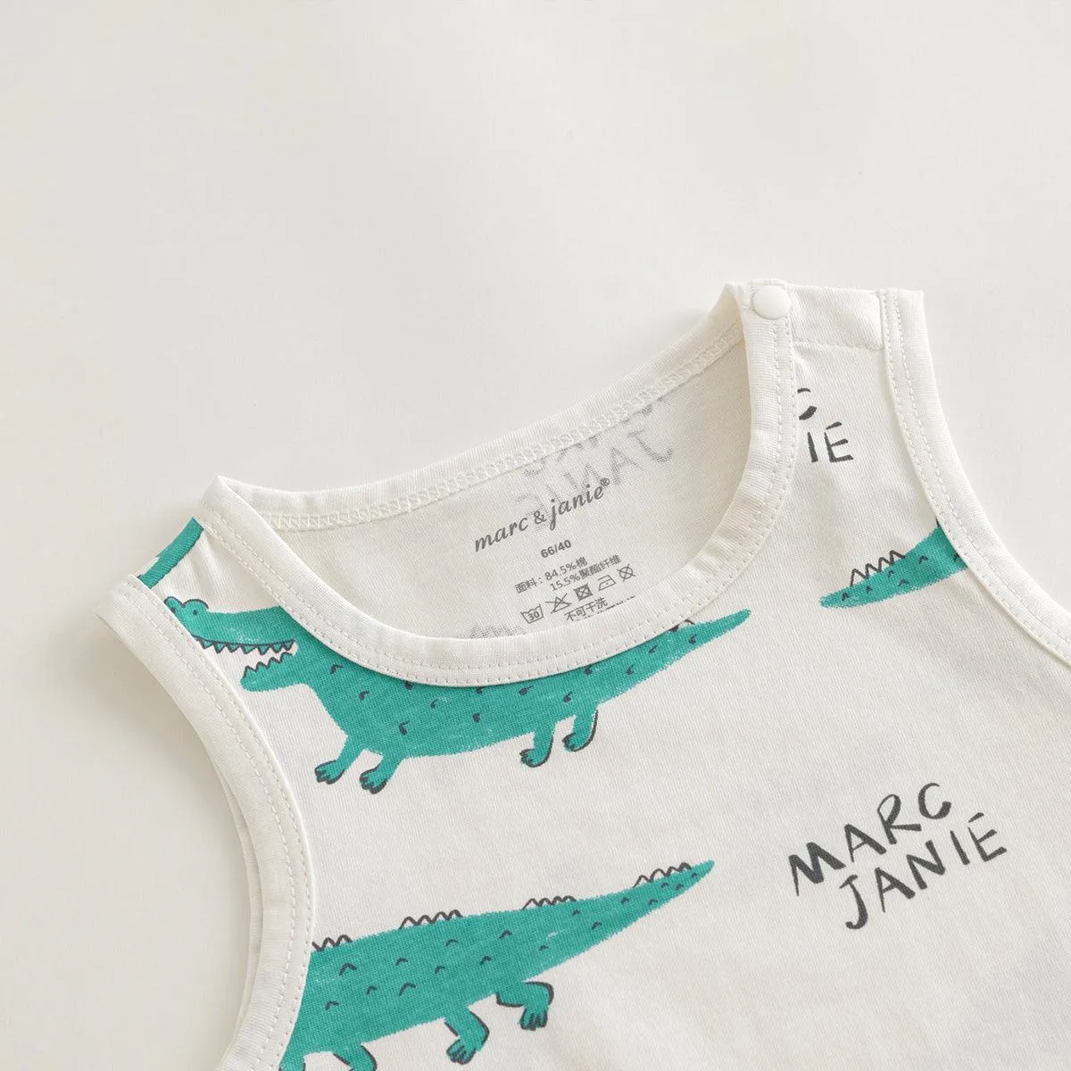 MARC & JANIE Baby Boys Fun Crocodile Rompers 240521