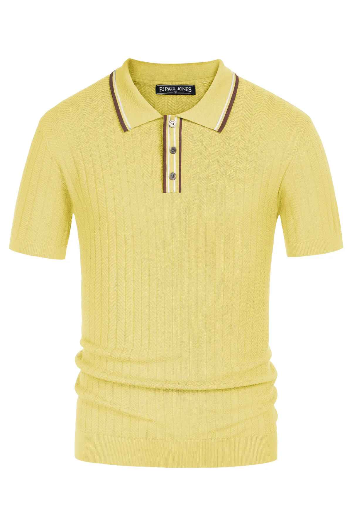 Mens Knitted Polo Shirts Short Sleeve Textured Pullover Golf Polo Pullover T Shirts