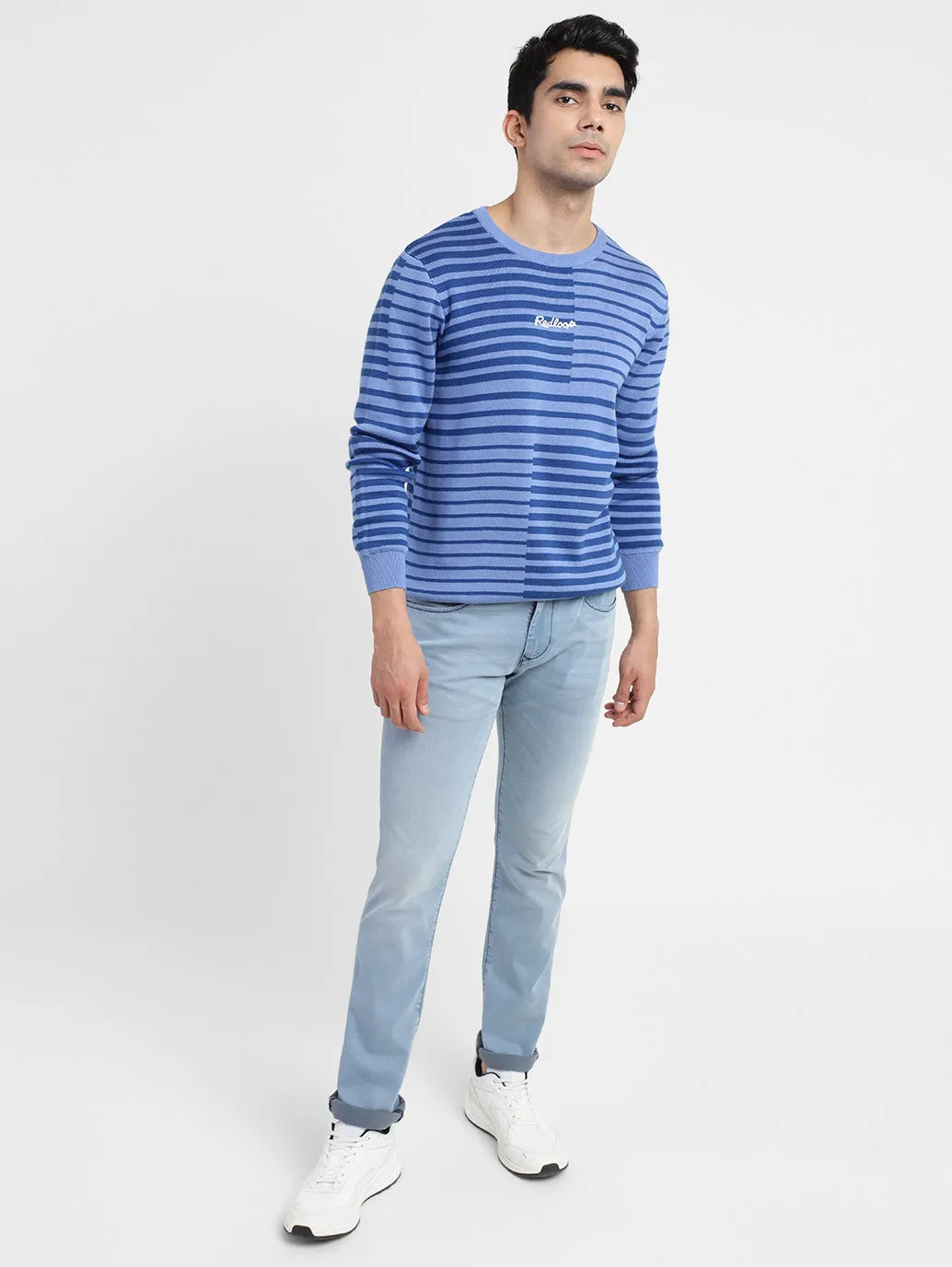 Men's Striped Crew Neck Sweater