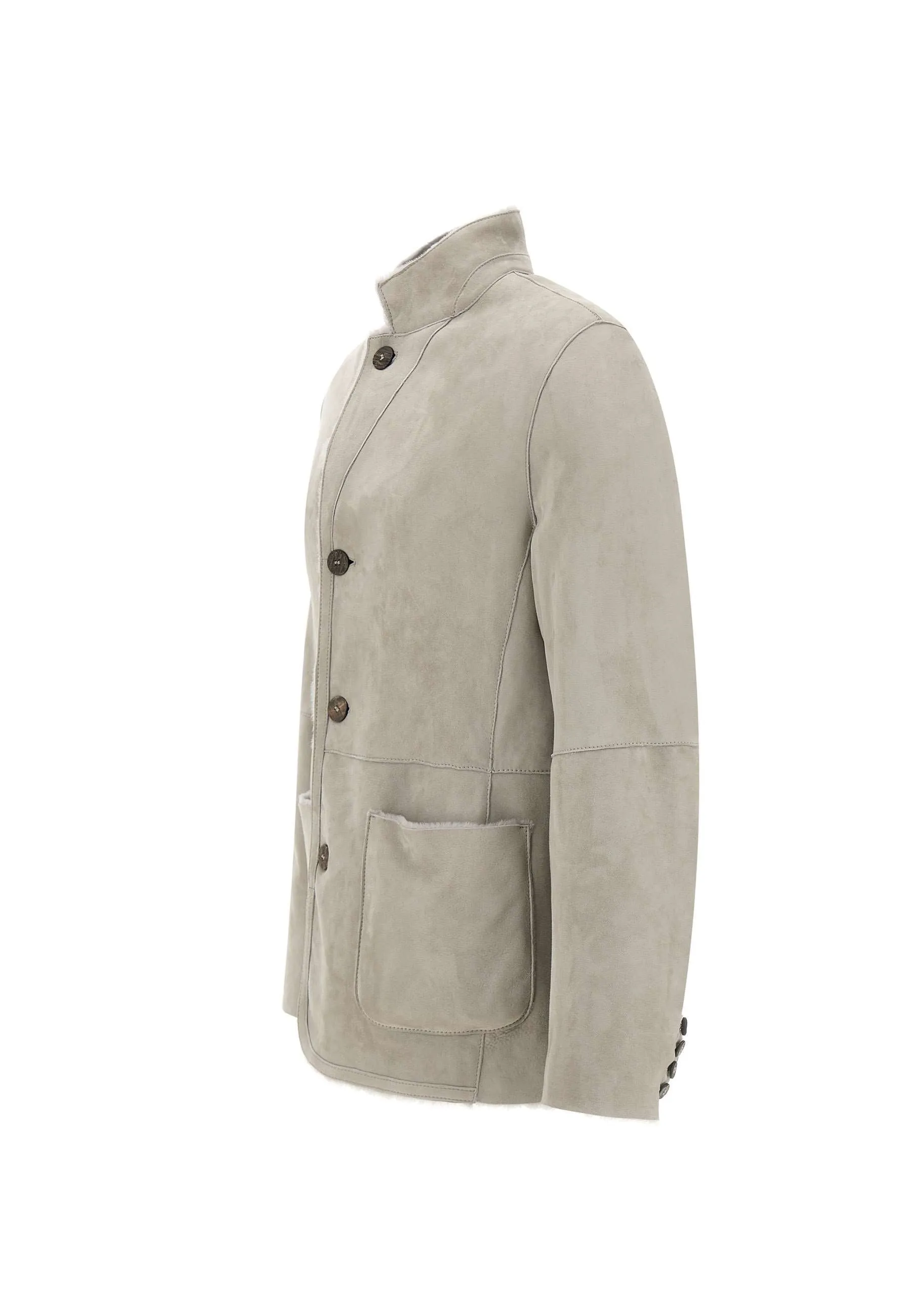 Merinillo Grey Suede Sheepskin Jacket