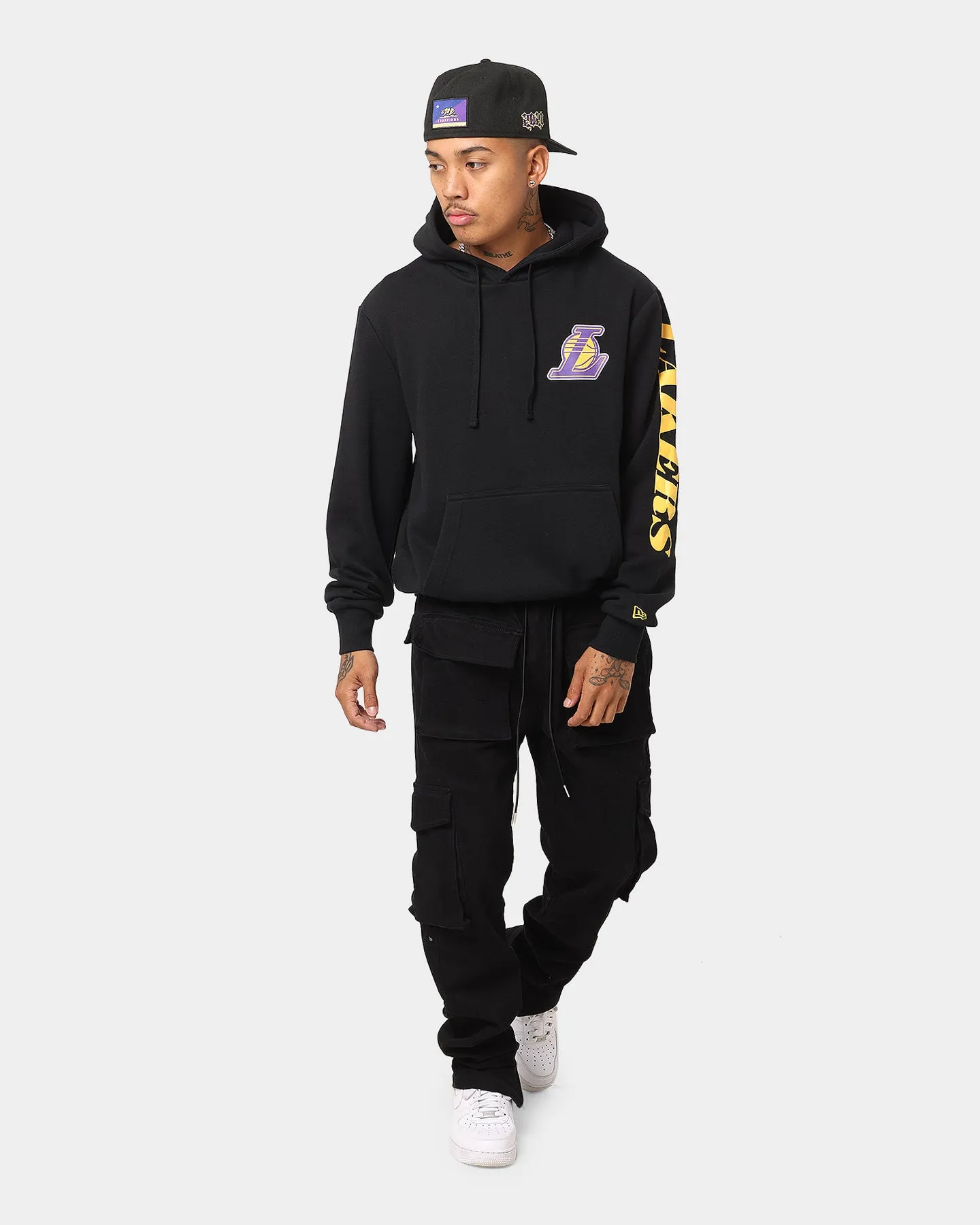 New Era Los Angeles Lakers Multi Logo Hoodie Black