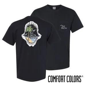 Phi Delt Comfort Colors Shark Bite Black Short Sleeve Pocket Tee