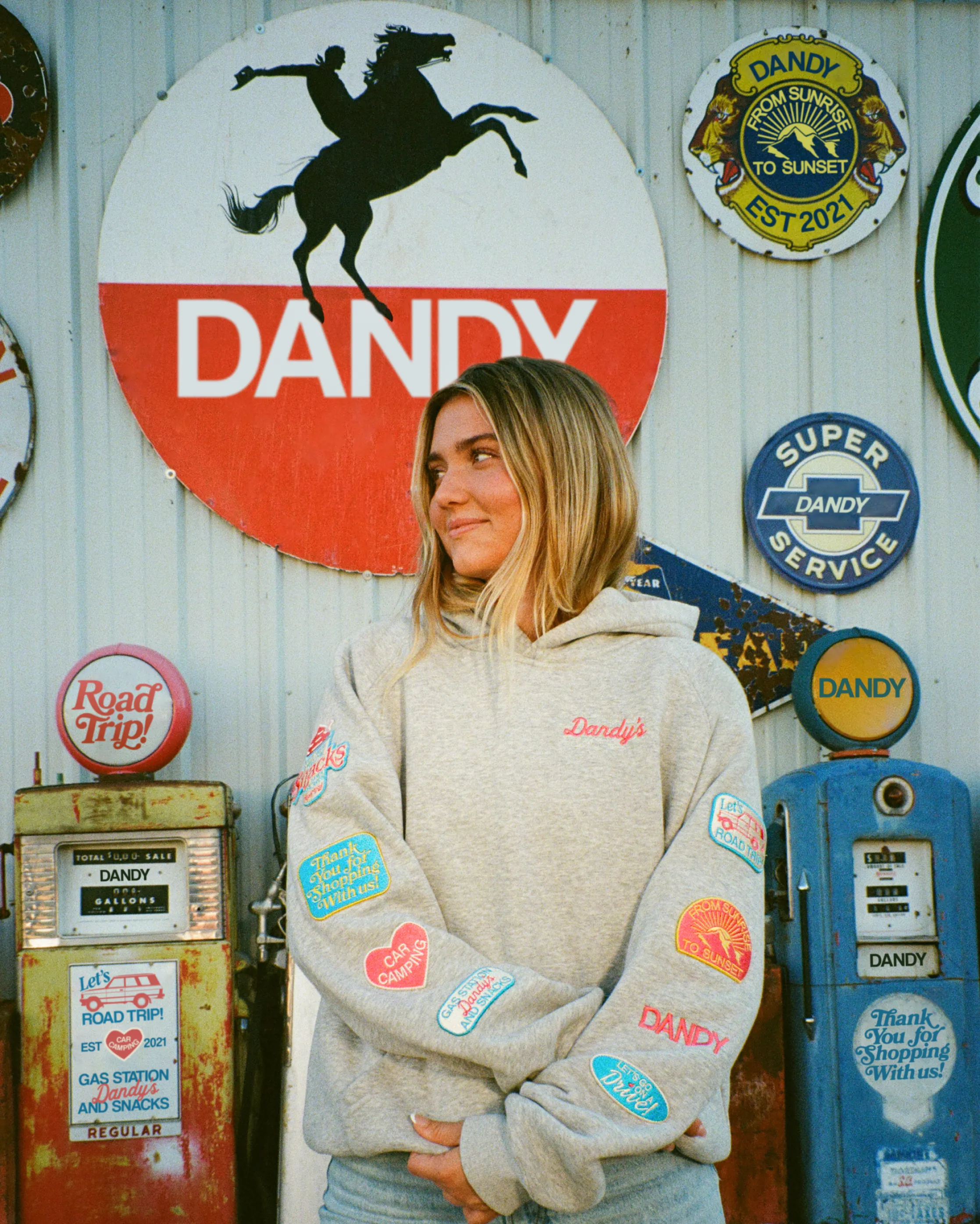 "Road Trip!" Oversized Lux Hoodie in Dark Heather