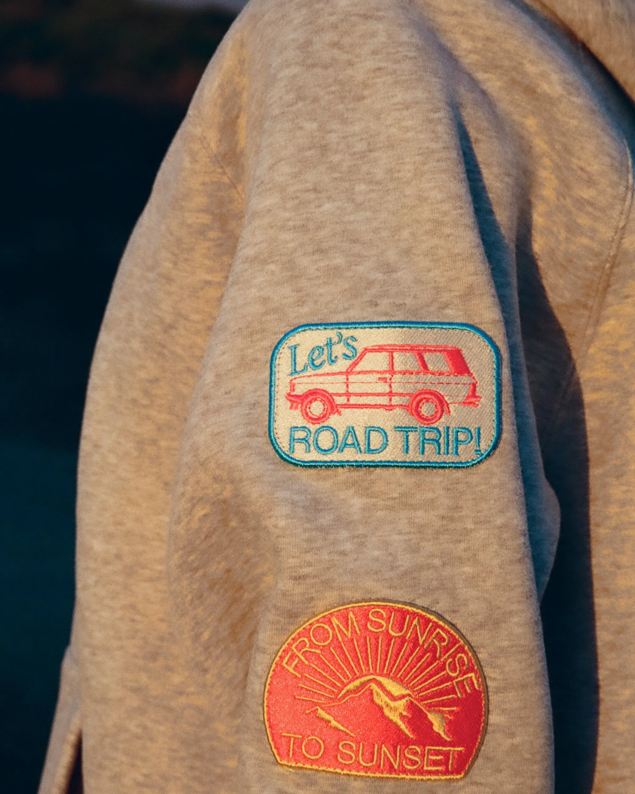 "Road Trip!" Oversized Lux Hoodie in Dark Heather