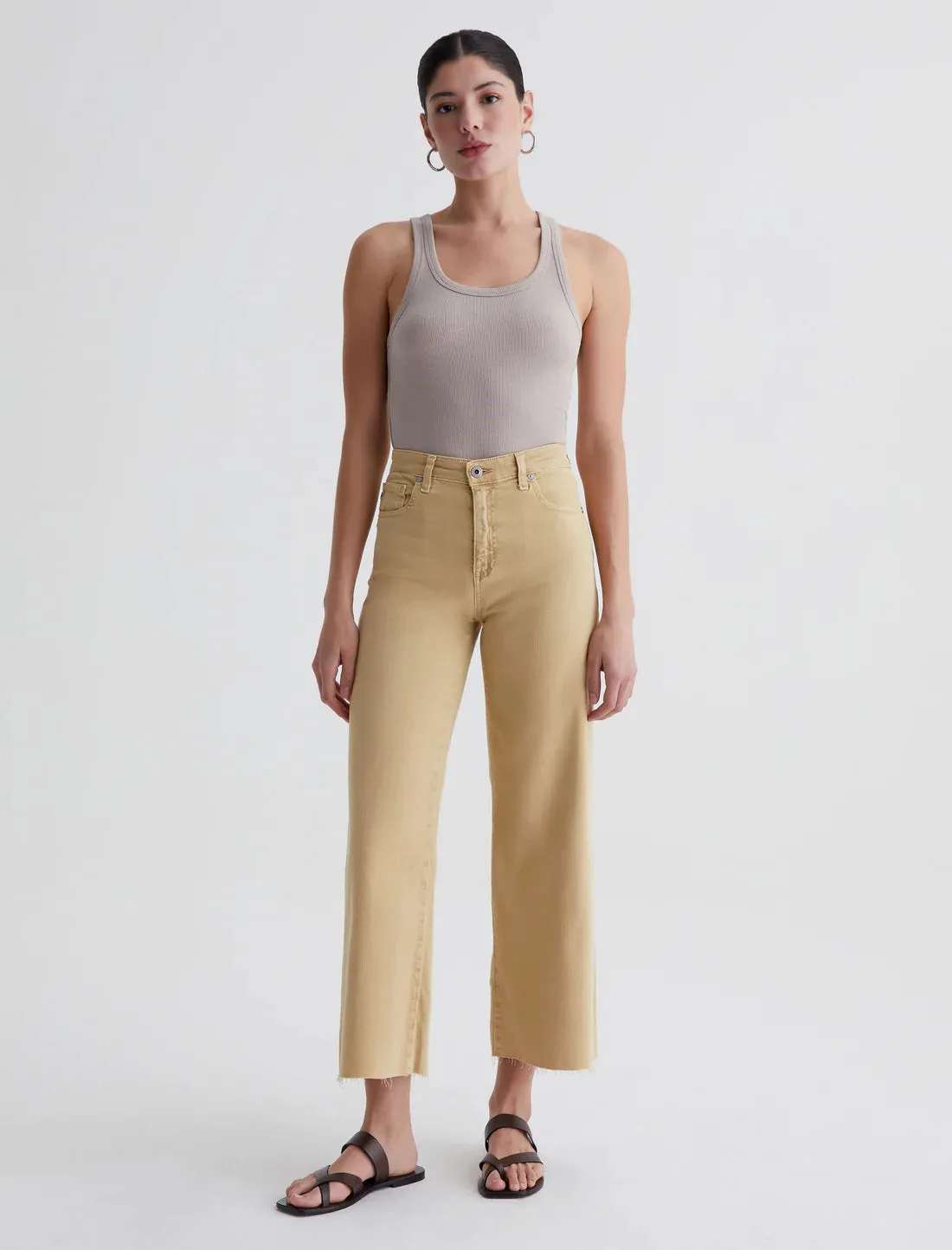 Saige Wide Leg Crop - Sulfur Aspen Yellow