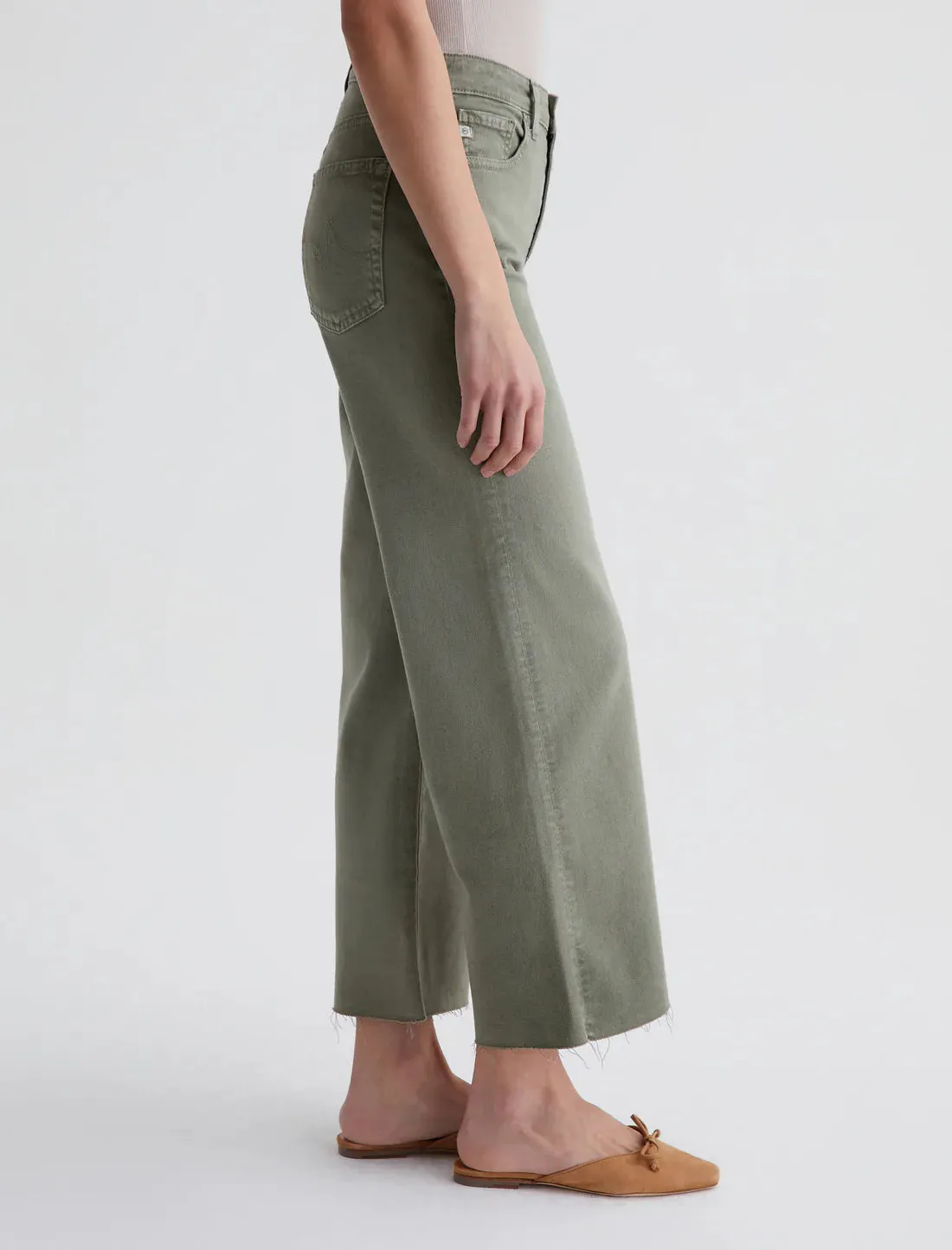 Saige Wide Leg Crop - Sulfur Dried Parsley