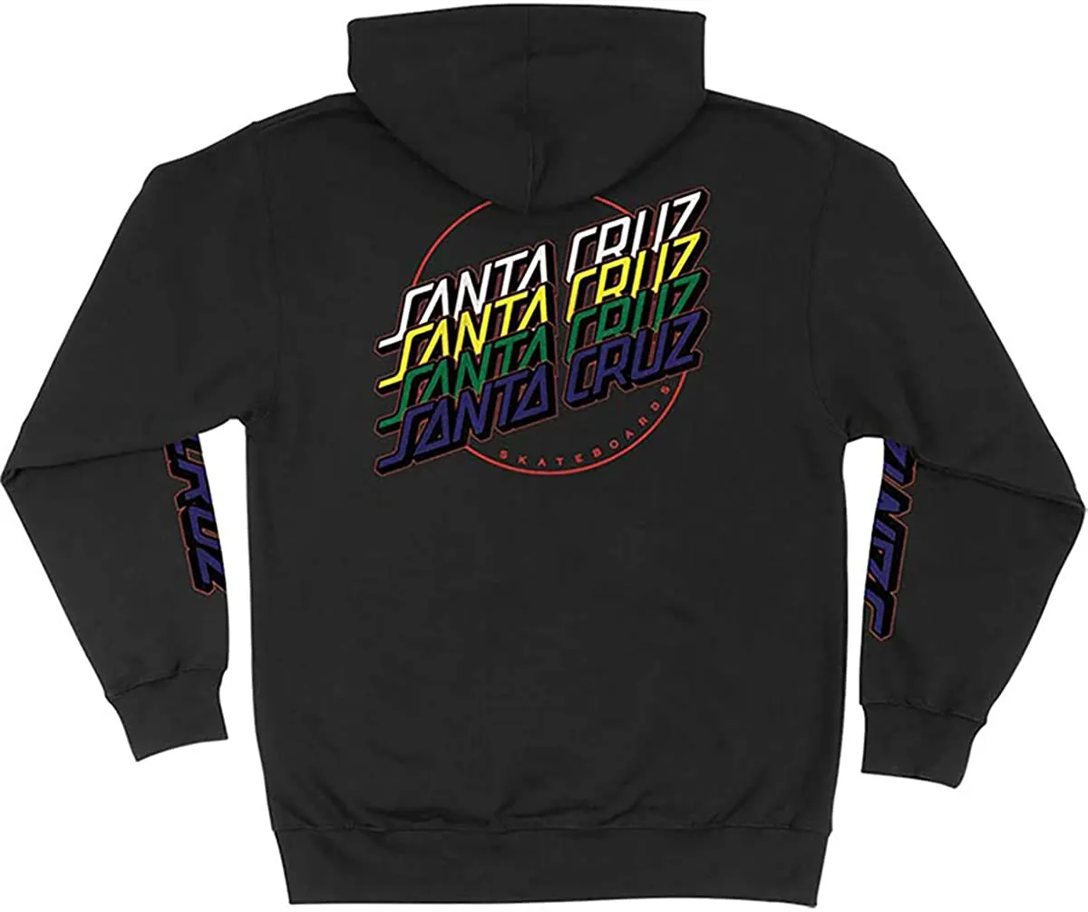 Santa Cruz Multi Strip Zip Hooded Mens Sweatshirt - Black