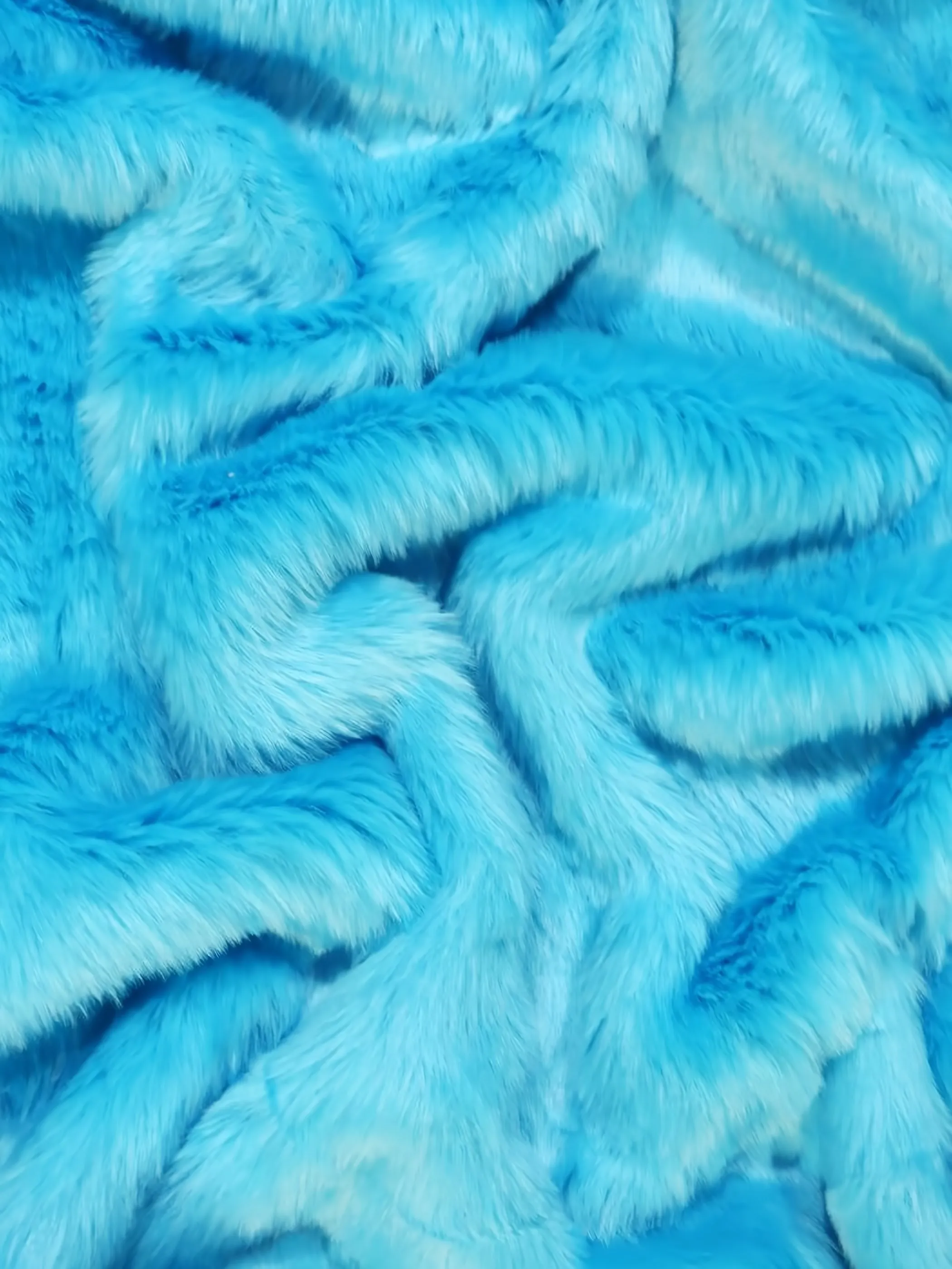 Short Shag Faux Fur Fabric / Electric Blue / EcoShag 15 Yard Bolt