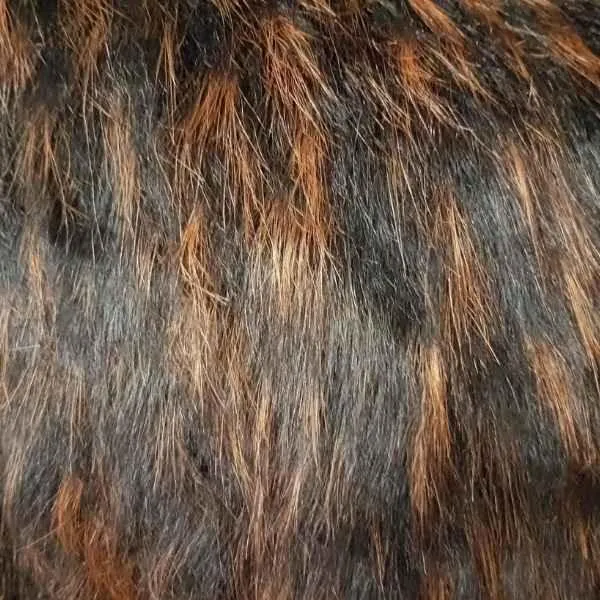 TISSAVEL Fur, Brown Rust Streaks Two Colors, Long Pile