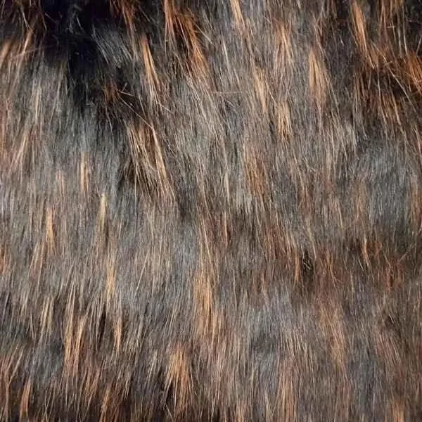 TISSAVEL Fur, Brown Rust Streaks Two Colors, Long Pile