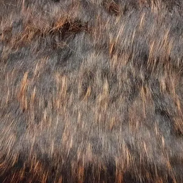 TISSAVEL Fur, Brown Rust Streaks Two Colors, Long Pile