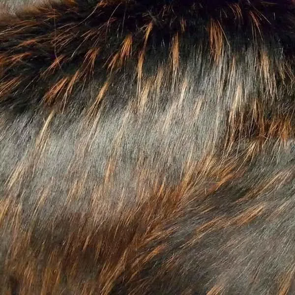 TISSAVEL Fur, Brown Rust Streaks Two Colors, Long Pile