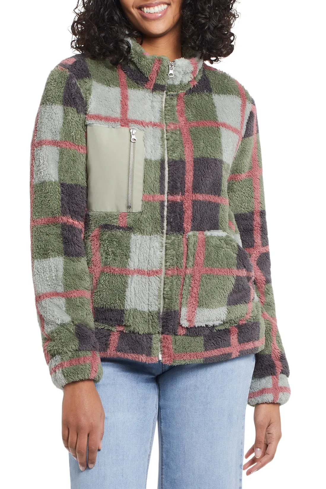 Tribal | Sherpa Mock Neck Fleece Jacket | Women's