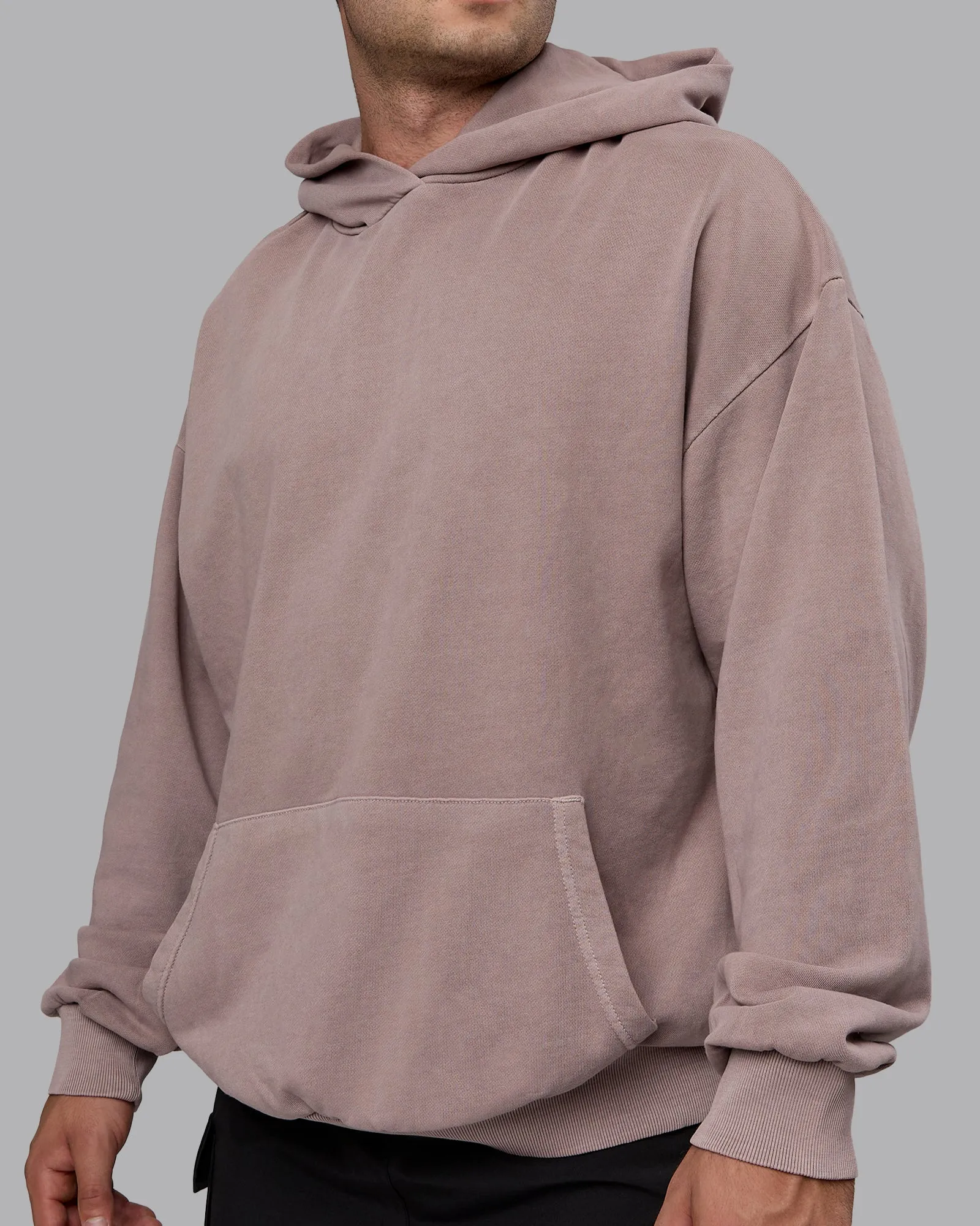 Unisex Washed Set the Standard Hoodie Oversize - Greyish Purple-Off White