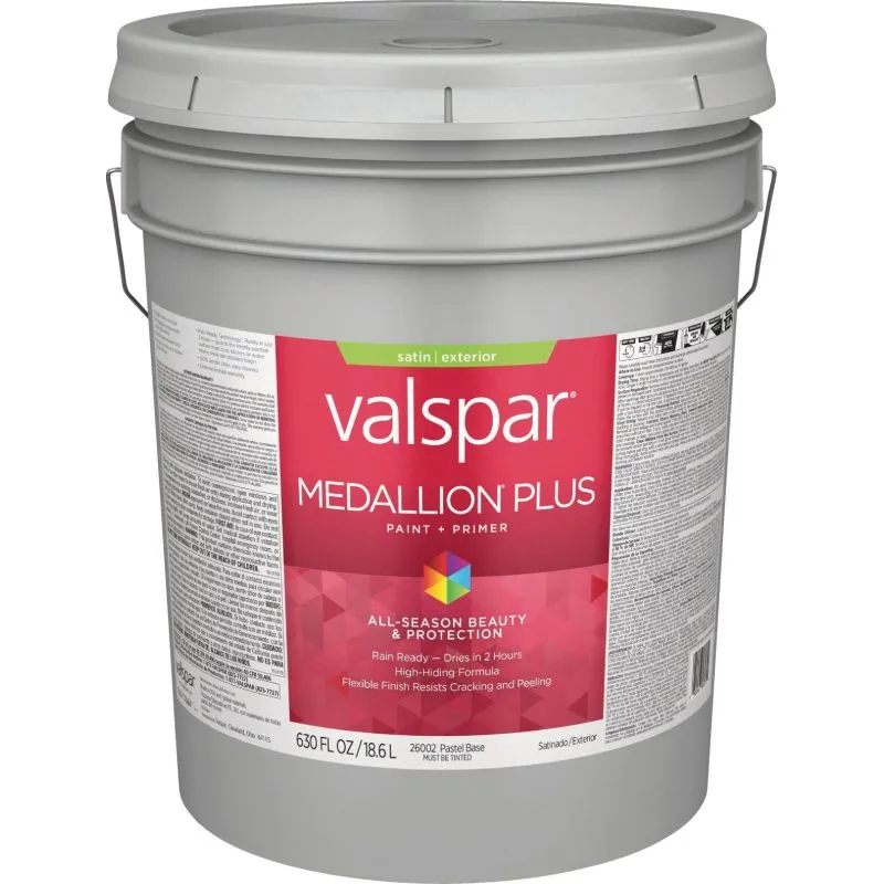 Valspar® Medallion® Plus Exterior Paint   Primer Flat 5 Gallon Pastel Base