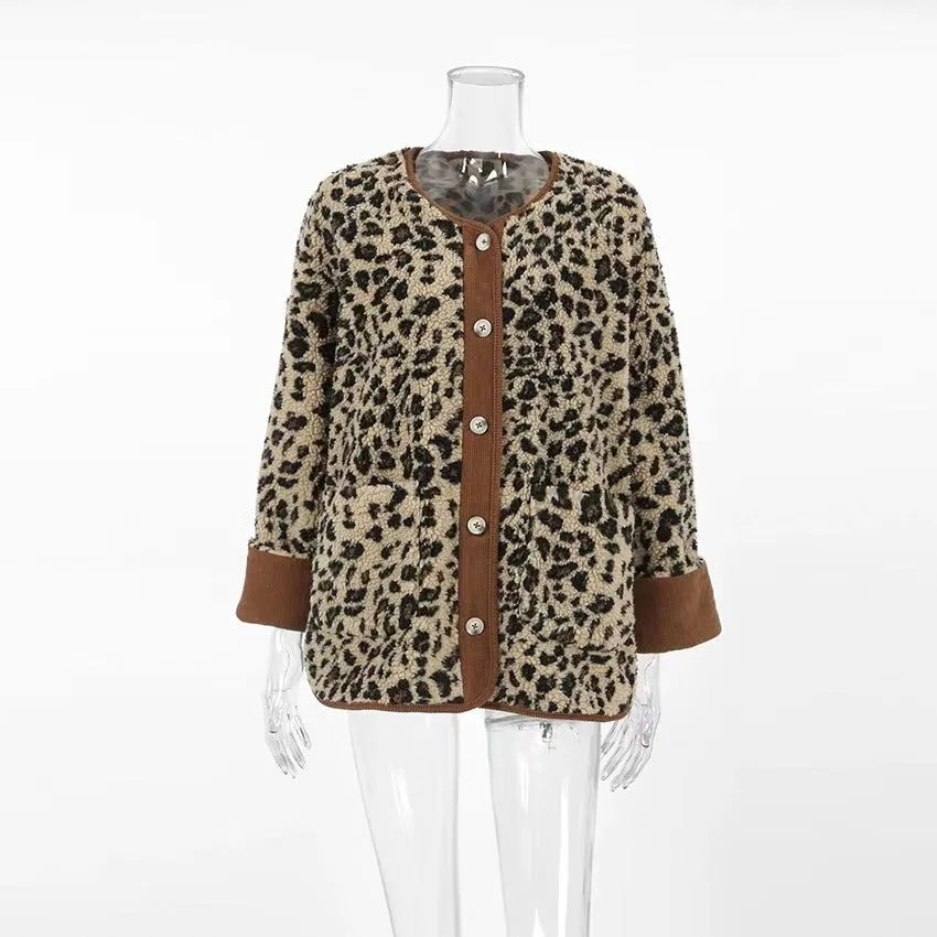 Wenkouban-Winter Outfits Christmas Abigail Leopard Bouclé Jacket