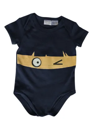 Wink on Navy baby suit